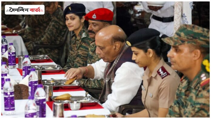 Rajnath Singh Celebrates Diwali with Indian Armed Forces in Tezpur, Lauds Soldiers’ Courage and Dedication